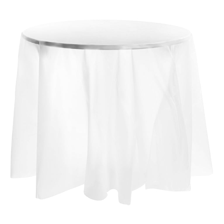 Clear Round Disposable Plastic Tablecloths (84")