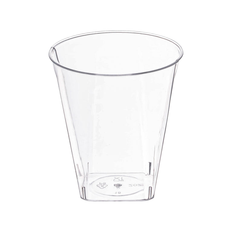 2 oz. Clear Square Bottom Disposable Plastic Shot Cups