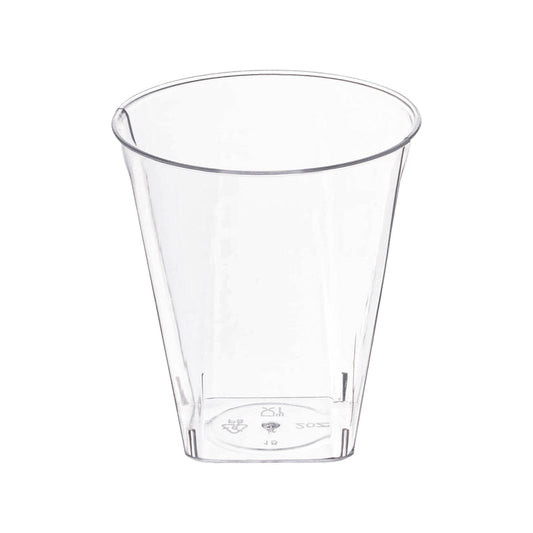 2 oz. Clear Square Bottom Disposable Plastic Shot Cups