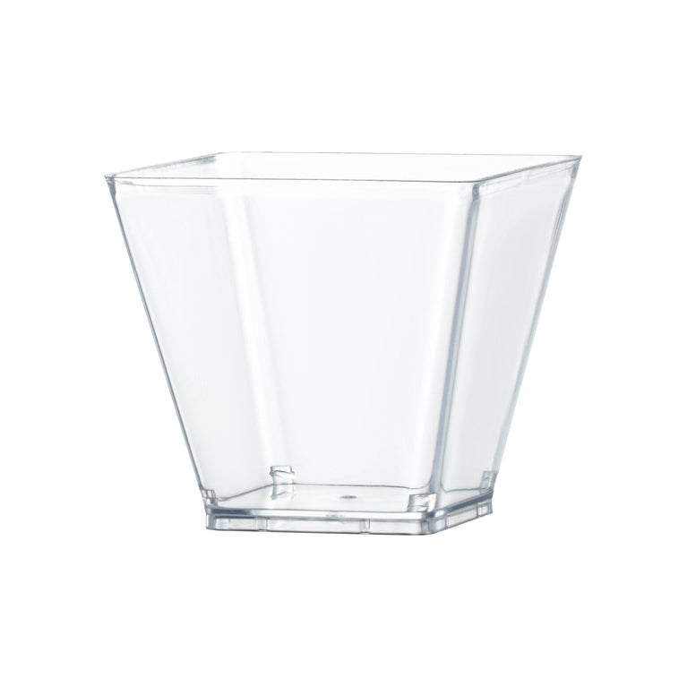 3.5 oz. Clear Square Disposable Plastic Mini Cups with Lids