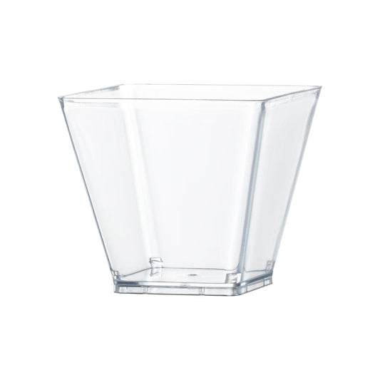 3.5 oz. Clear Square Disposable Plastic Mini Cups with Lids