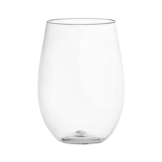 16 oz. Clear Elegant Stemless Disposable Plastic Wine Glasses