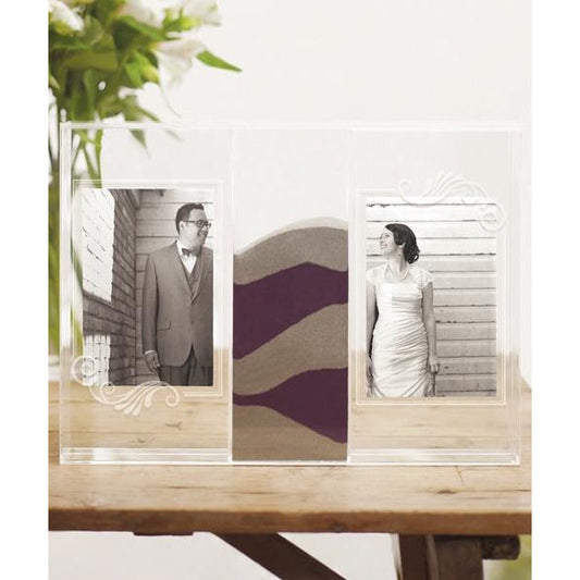 "Clearly Love" Sand Ceremony Shadow Box with Photo Frames