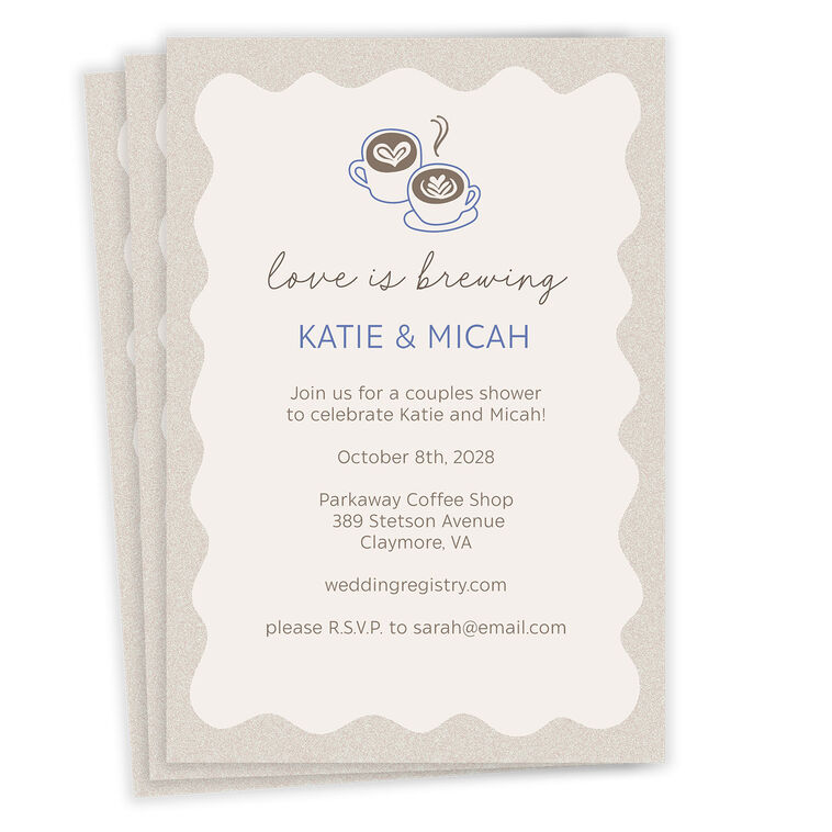 Love Is Brewing Flat Wedding Shower Invitation