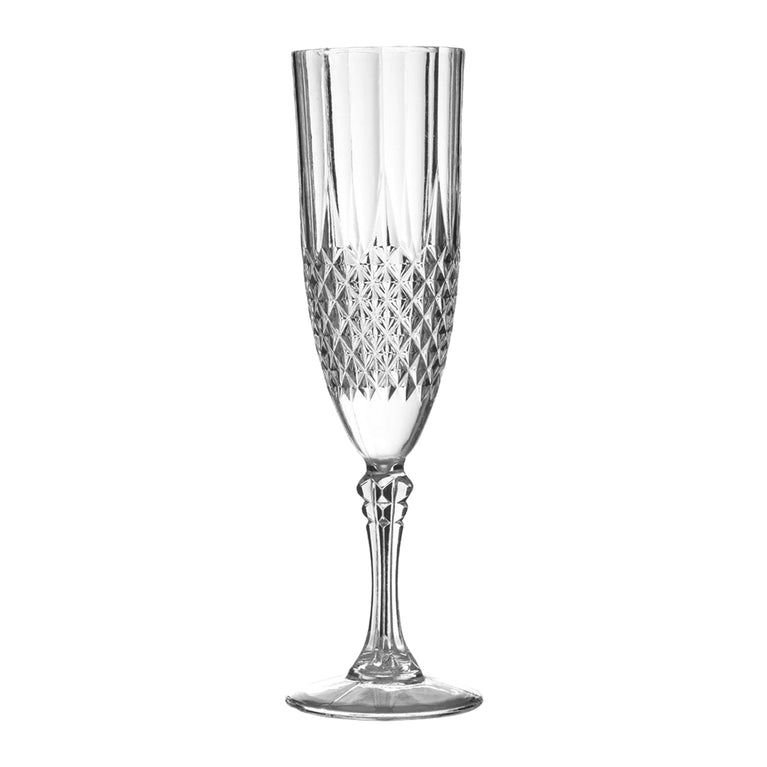 8 oz. Crystal Cut Plastic Champagne Flutes