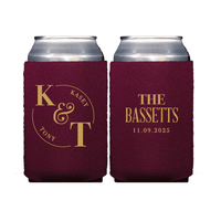 Custom Initials Monogram Wedding Can Cooler
