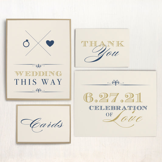 Elegant Navy Script Custom Signs
