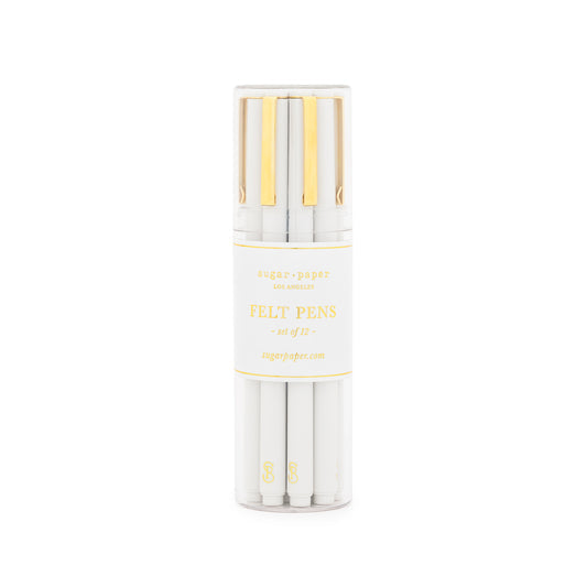 Crisp White Felt Pen Set Wedding Gifting