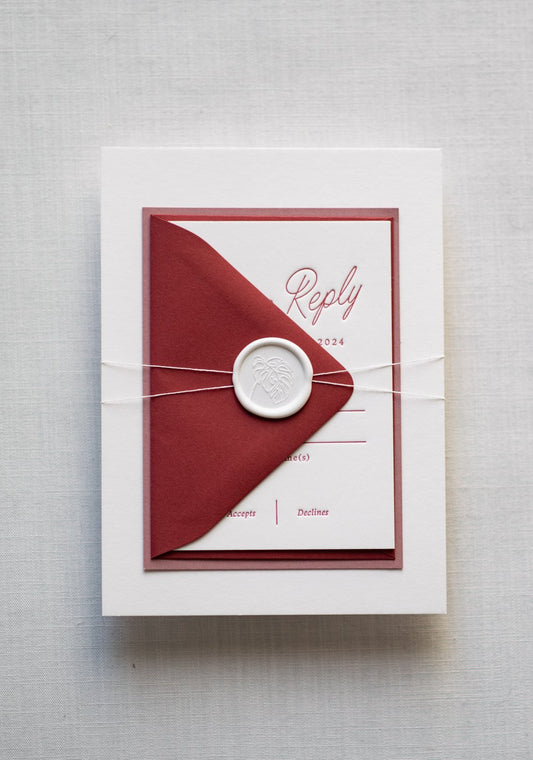 The Sylvia Invitation Wraps + Wax Seals