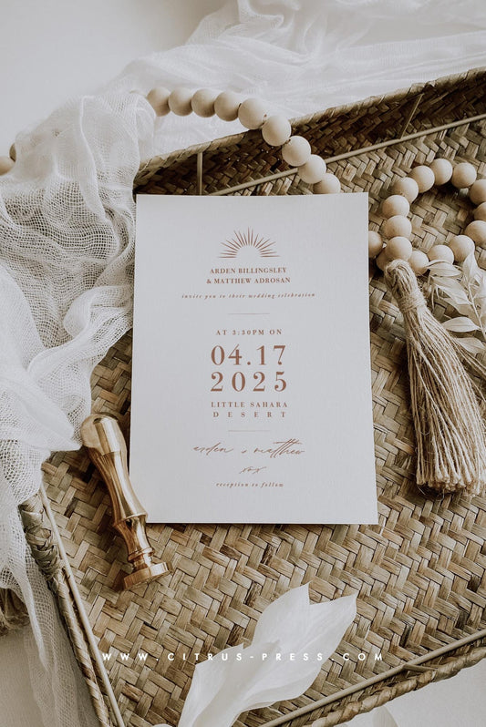 Earthy Boho Wedding Invitation | Arden