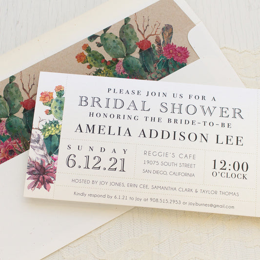 Desert Blooms Bridal Shower Invitations