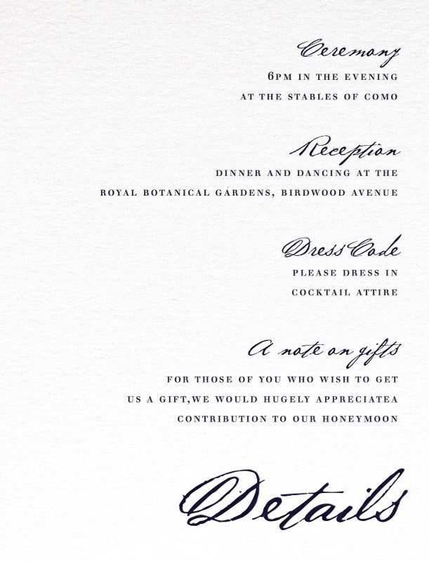 Simple Script Information Card by Jamie L.