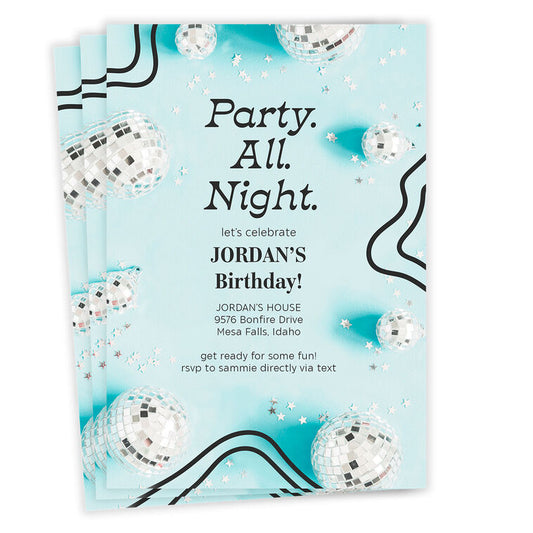 Shiny Disco Balls Party Invitation
