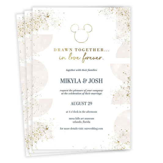 Disney In Love Forever Wedding Invitation