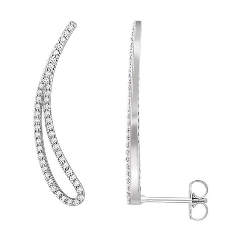5.x 214k White Gold 1/4 CTW (H-I, I1) Diamond Ear Climbers