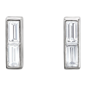 3 x 9mm 14k White Gold 1/2 CTW (G-H, I1) Diamond Earrings