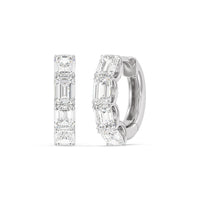Emerald Cut Huggie Earrings