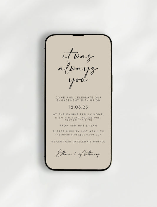 Maia Engagement Party Invitation | Digital E-Invite