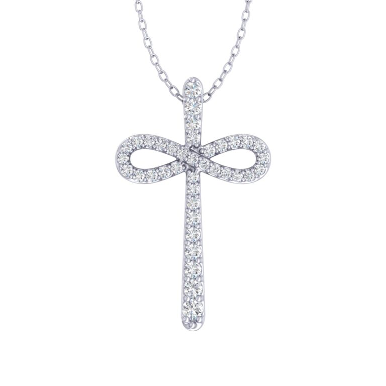 Lab Grown Infinity Diamond Cross Necklace