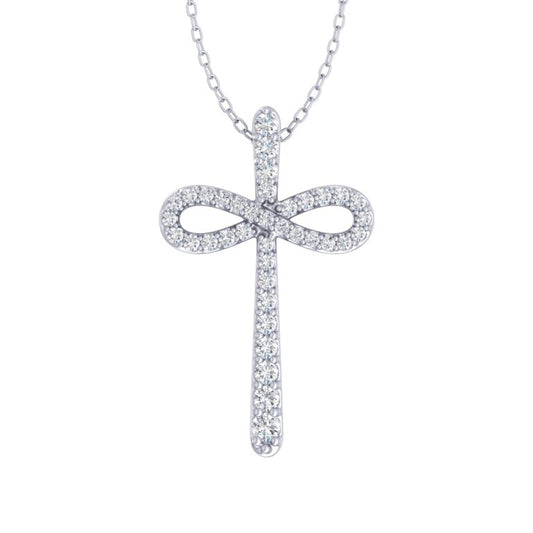Lab Grown Infinity Diamond Cross Necklace