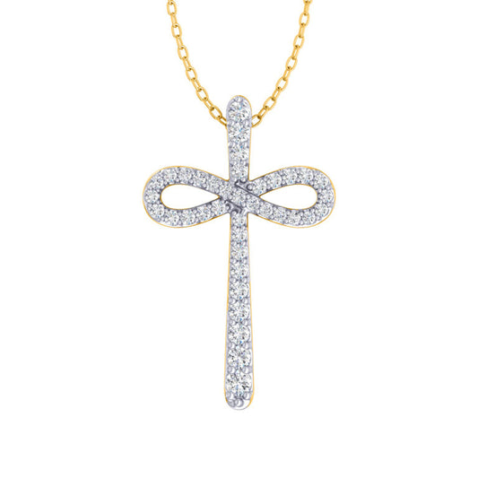 Lab Grown Infinity Diamond Cross Necklace