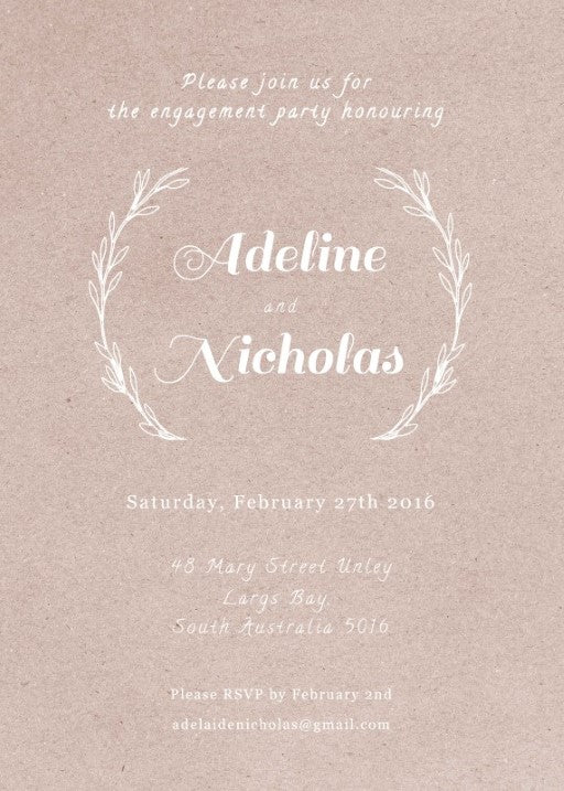 Rustic Engagement Invitations by Angela V.