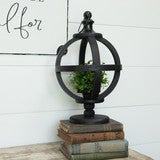 Black Wood Globe Lantern