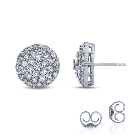 Lab Created Cluster Diamond Stud Earrings