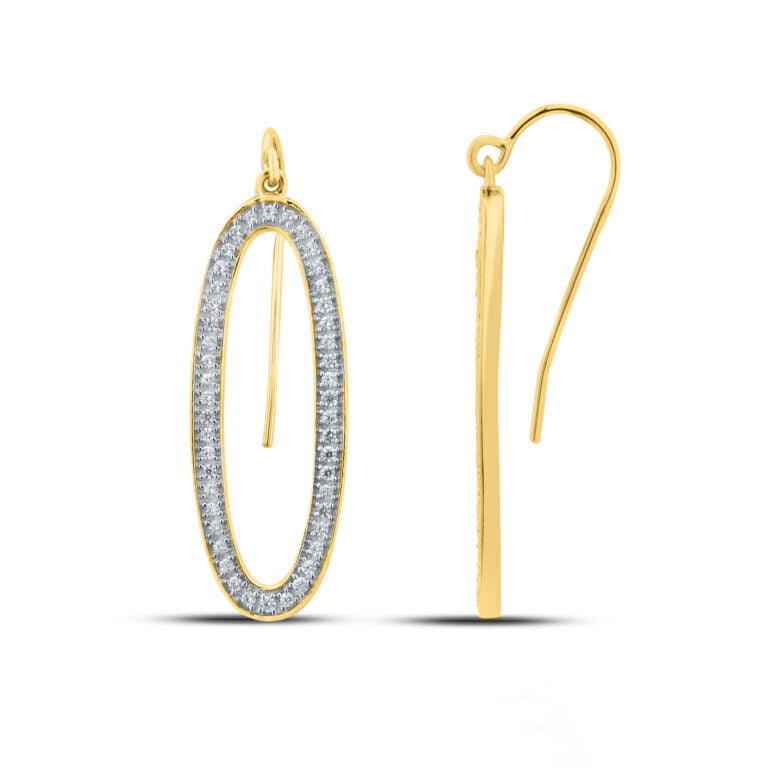 Oval Shaped Dangling Lab Diamond Earrings