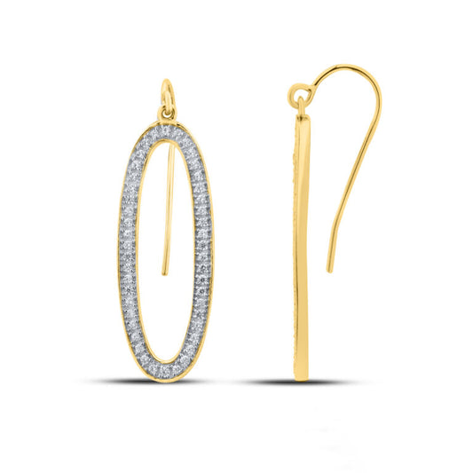 Oval Shaped Dangling Lab Diamond Earrings