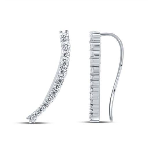 Graduating Lab Diamond Crawler Earrings