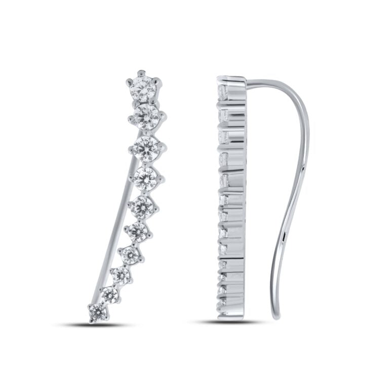 Prong Set Lab Grown Diamond Crawler Earrings