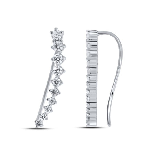 Prong Set Lab Grown Diamond Crawler Earrings