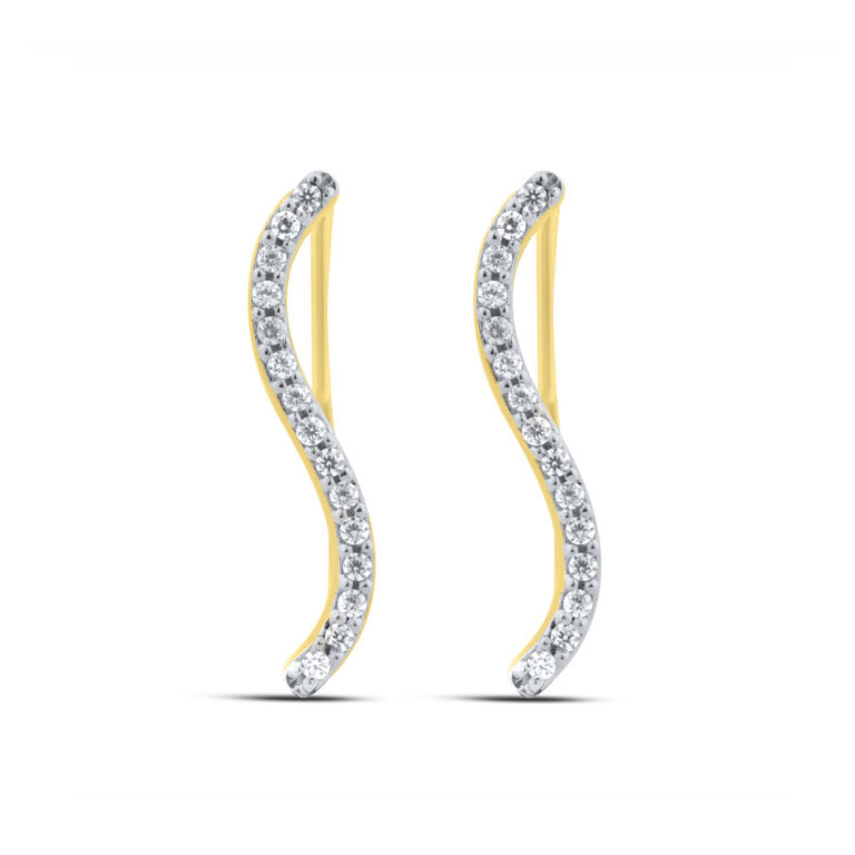 S - Shaped Lab Grown Diamond Crawler Earrings
