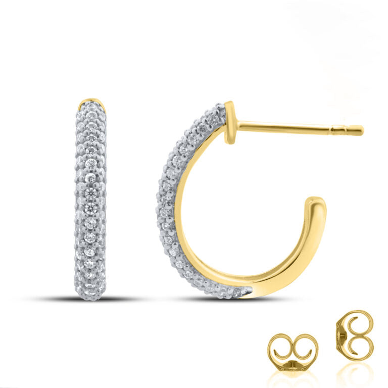 Three Row Lab Grown Diamond Hoop Earrings