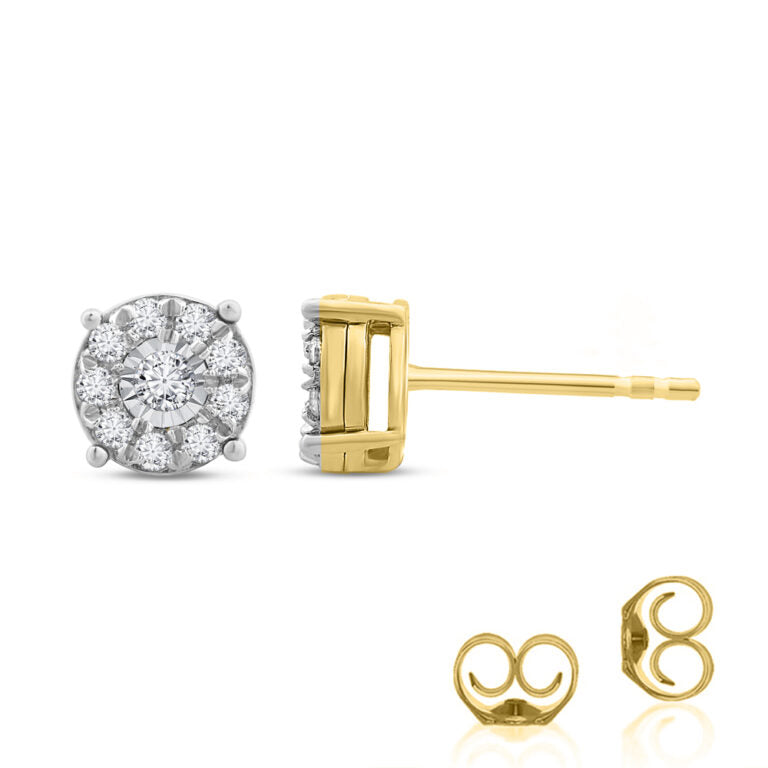 Lab Grown Illusion Set Halo Diamond Earrings