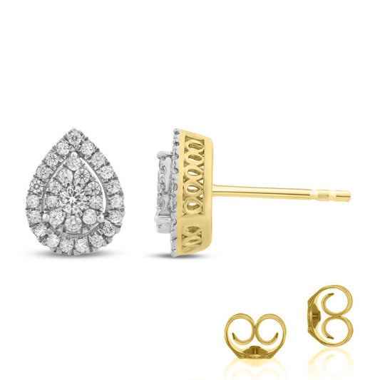 Pear Shaped Lab Diamond Cluster Earrings