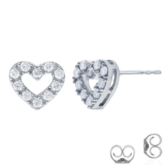 Heart Outlined Lab Grown Diamond Earrings