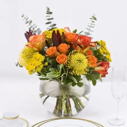 6 Earth Tone Flower Table Centerpieces