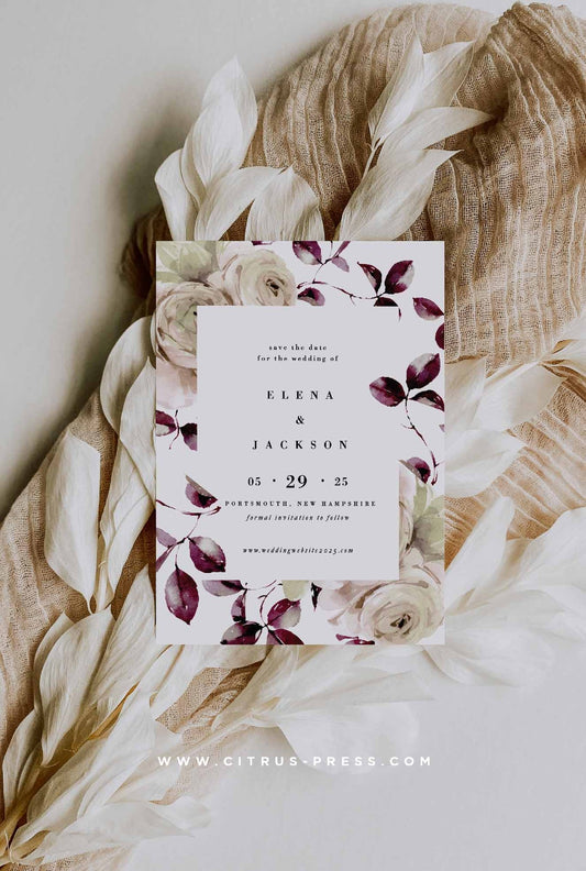 Autumn Floral Save The Date | Elena