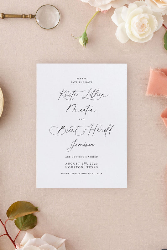 Elegant Save The Date Card | The Krista