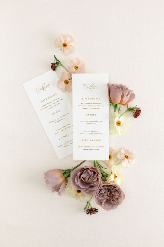 Wedding Menu Card | The Lillian
