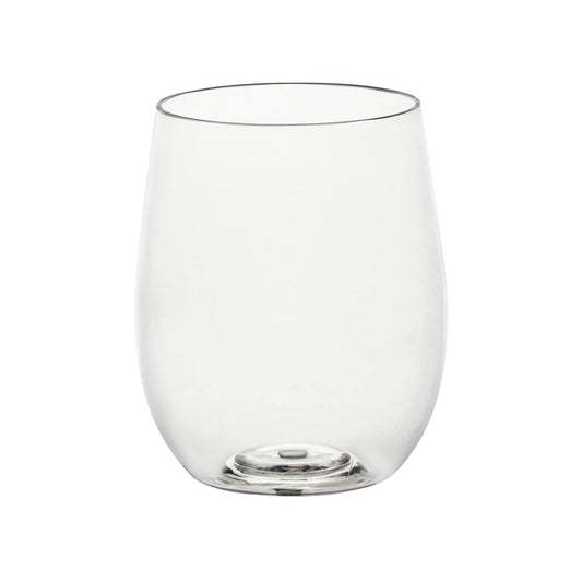 12 oz. Clear Elegant Stemless Plastic Wine Glasses