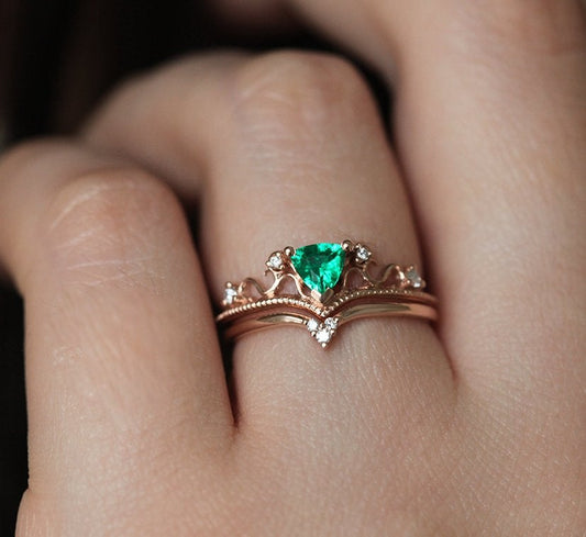 Elsa Emerald Ring Set