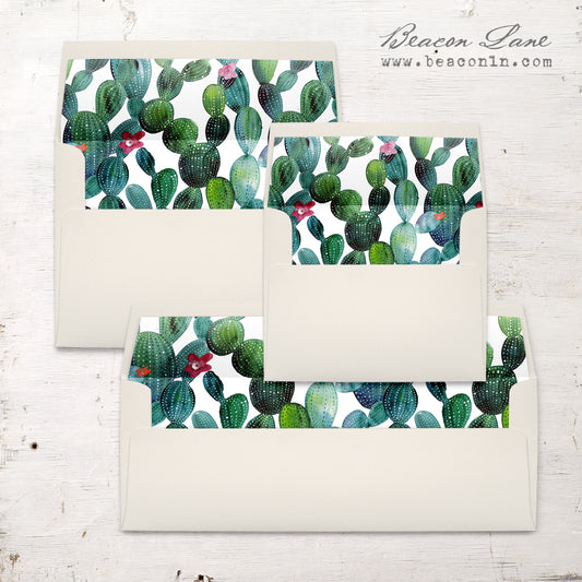Emerald Cactus Envelope Liners