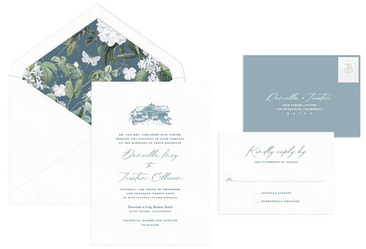 Estate Letterpress Wedding Invitation