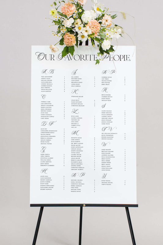 Acrylic Wedding Seating Chart Sign | The Evelyn