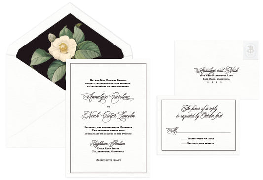 Exquisite Letterpress Wedding Invitation
