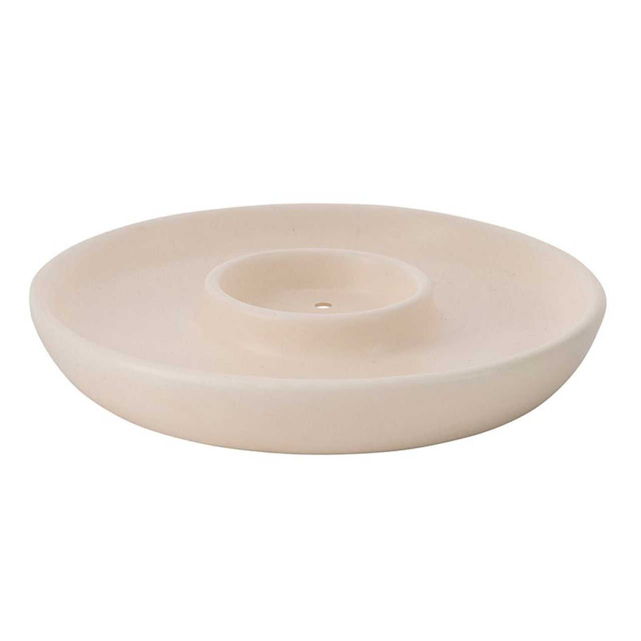 Ivory Ceramic Duo Incense & Votive Holder