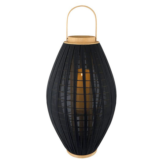 Black Round Bamboo Lantern - Large